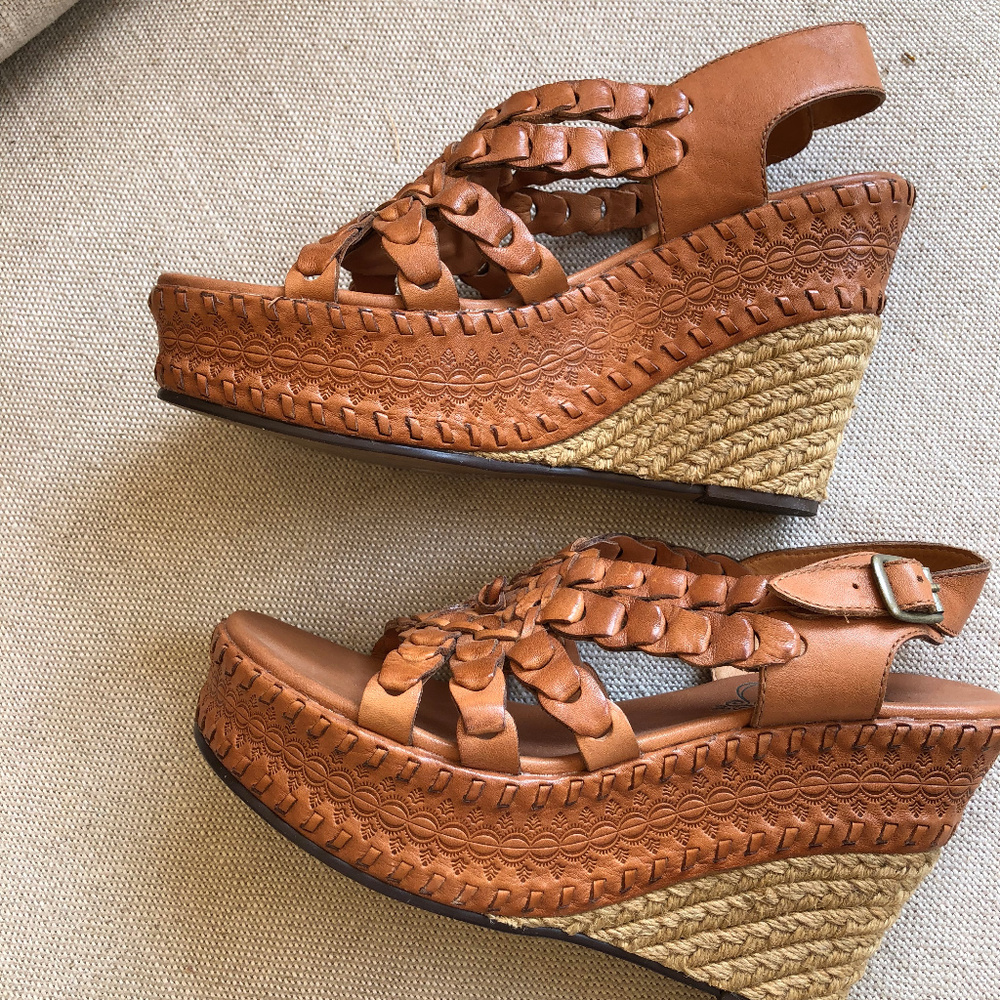 Ash braided vachetta high wedge shoes size 36 6 - Picture 2 of 8
